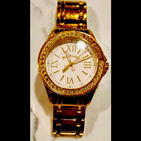 ?Vintage Juicy Couture rhinestone gold/white watch Juicy Couture White Band with Multi-colour Swarovski  main image 4
